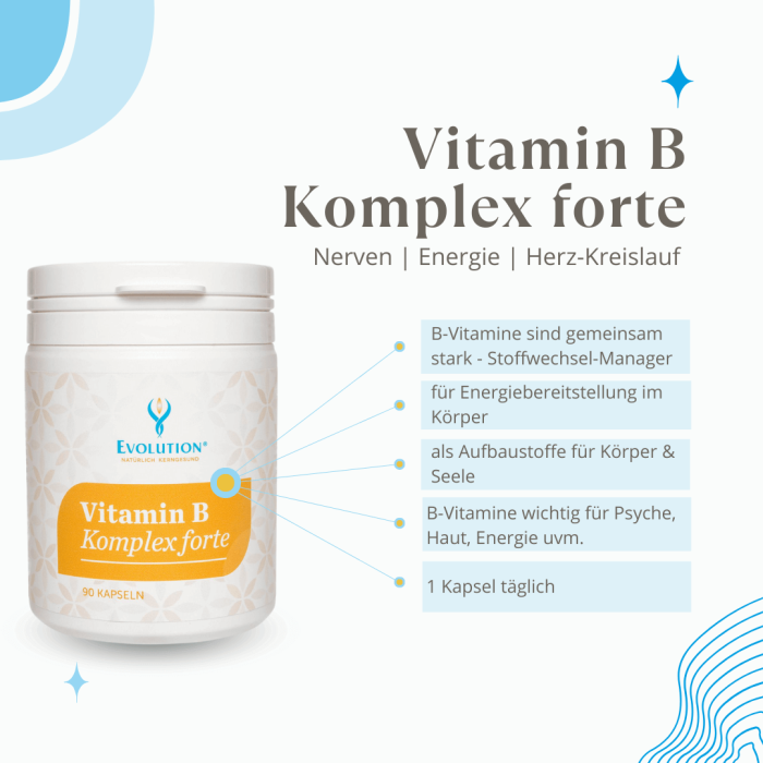 Vitamin B Komplex für Energie und Nerven