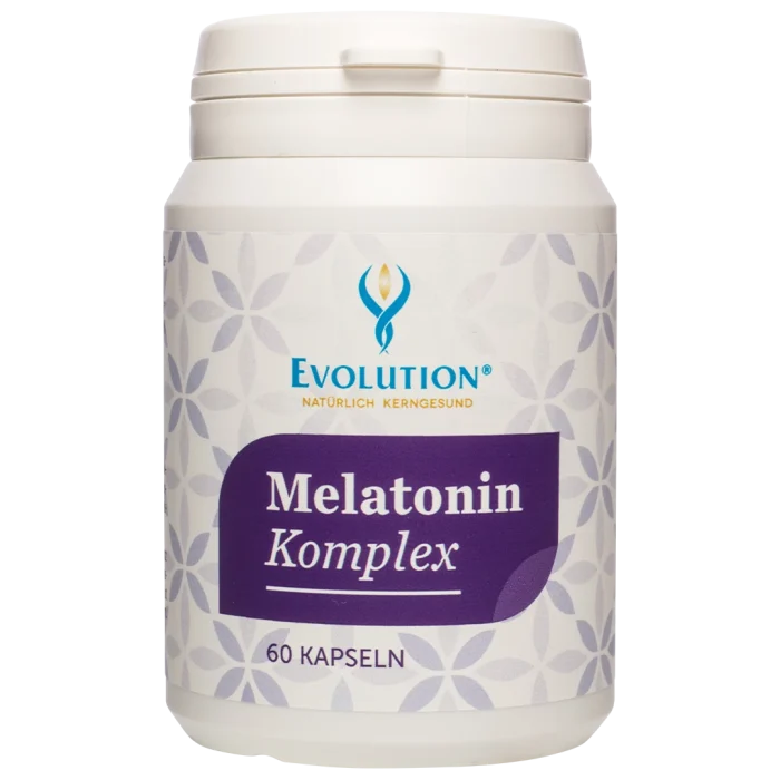 Melatonin Komplex Nahrungsergänzungsmittel Flasche.