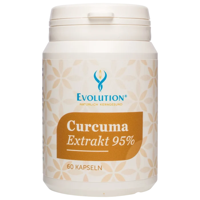 Curcuma-Extrakt 95{12b1eaf22017b14d0a83f6af2567a5f65caedc3ebbe654ff42875f296caee5c2} Kapseln, Evolution-Marke