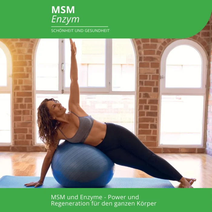 Bildhafte Darstellung einer Frau beim Workout. Sie steht für Power und Regeneration für den ganzen Körper - in Zusammenhang mit dem Produkt MSM Enzym von EVOLUTION International