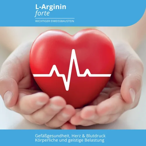 Grafische Darstellung zum Thema "Herzgesundheit" - in Zusammenhang mit dem Produkt "L-Arginin forte" von EVOLUTION International für Gefäßgesundheit, Herz und Blutdruck, körperliche und geistige Belastung.