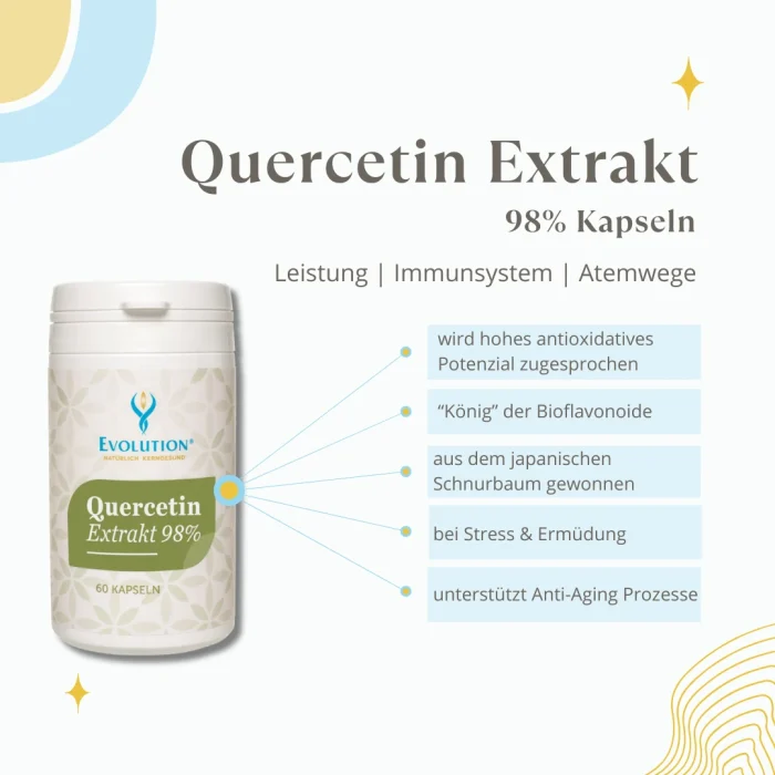Quercetin Kapseln stärken Immunsystem und reduzieren Stress.
